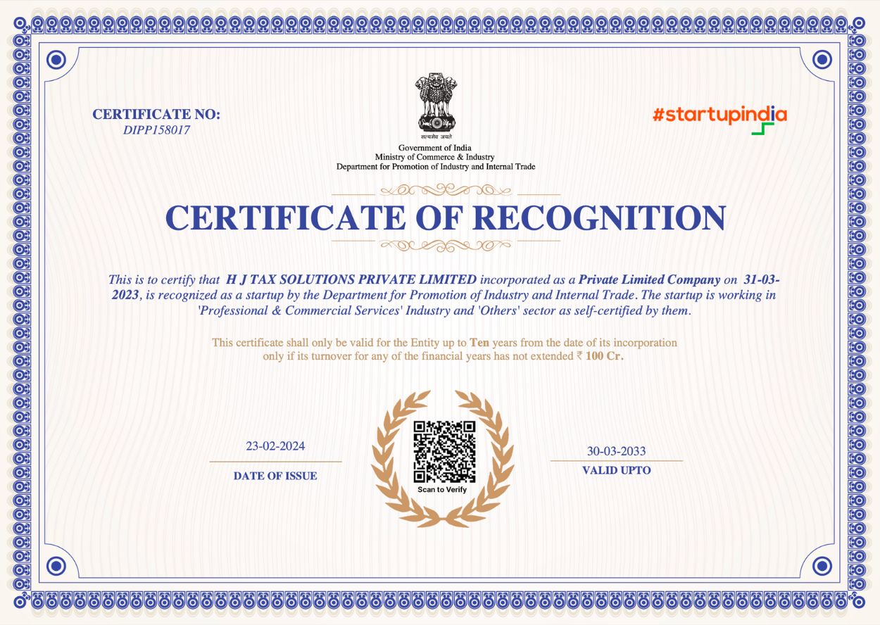 DPIIT Certificate of Apki Return